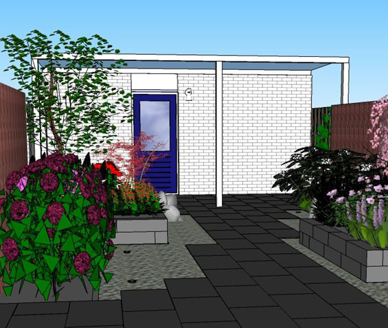 Presentatiemap met tuinontwerp en beplantingsplan van Baronie Tuinontwerpen